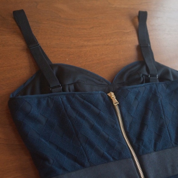 NWT Milly Size 8 Navy Blue Lattice Dress - Picture 6 of 8